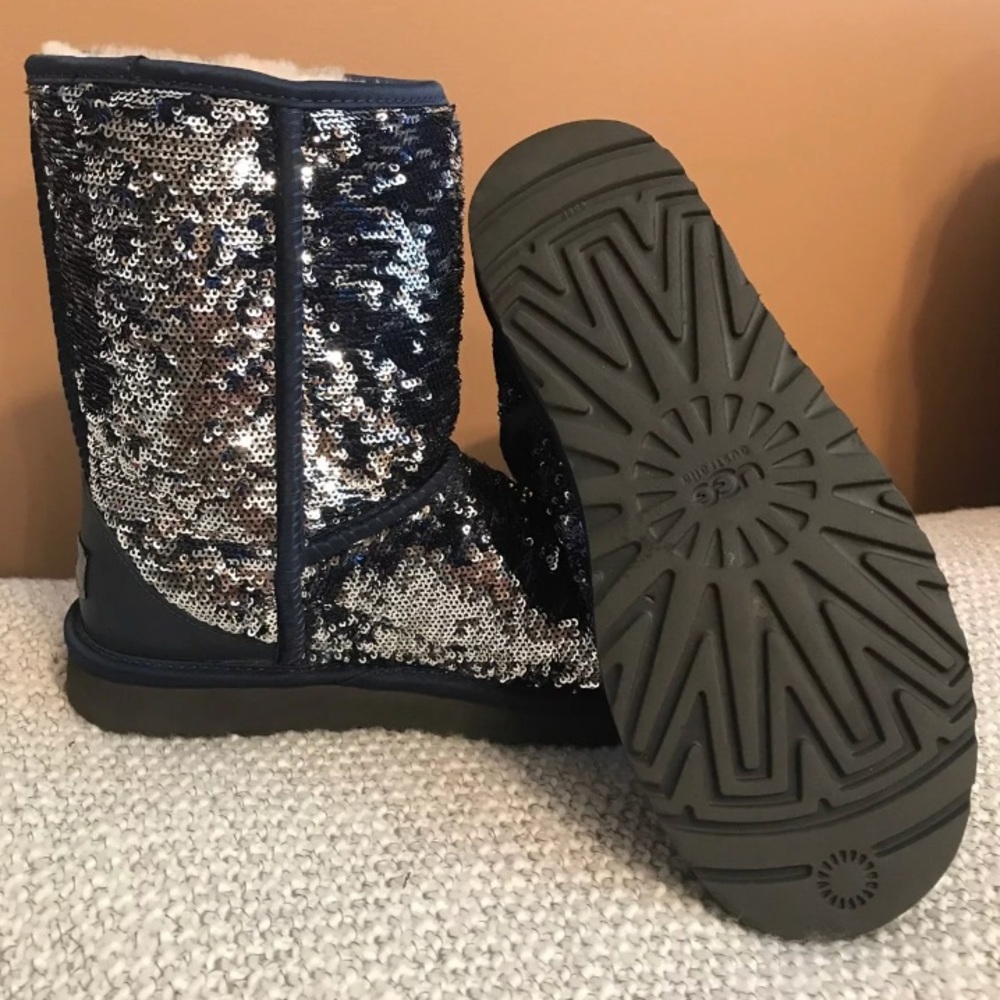 Blue/silver sequin UGGs - look brand new